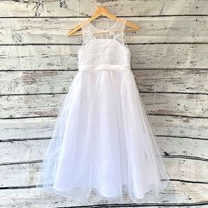 Girls White Formal Dress